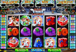 Santa Strikes Back Slot Bonus Screen